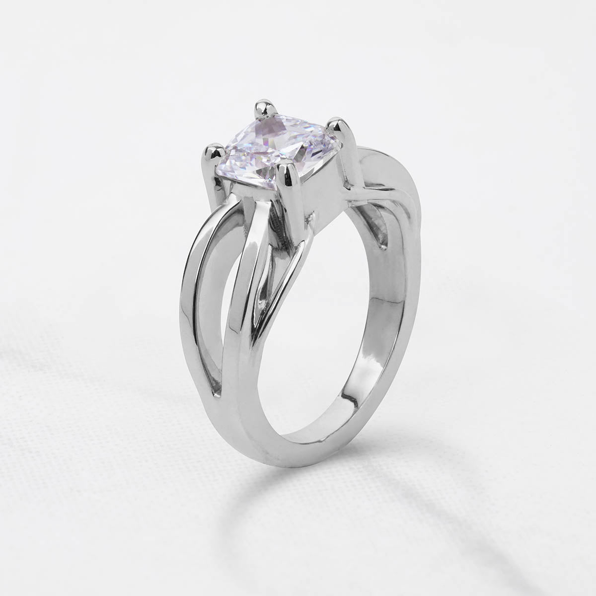 2CT Solitaire Cushion Cut AAA CZ Diamond Infinity Promise Engagement Wedding Ring