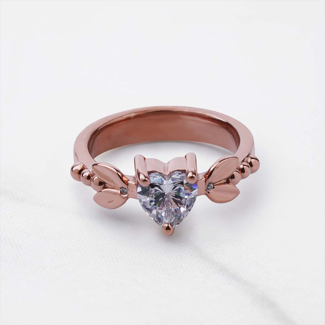 Heart Moissanite Diamond Promise Ring Art Nouveau Engagement Rings