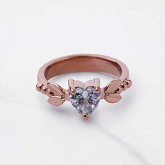 Heart Diamond Promise Ring Art Nouveau Engagement Rings