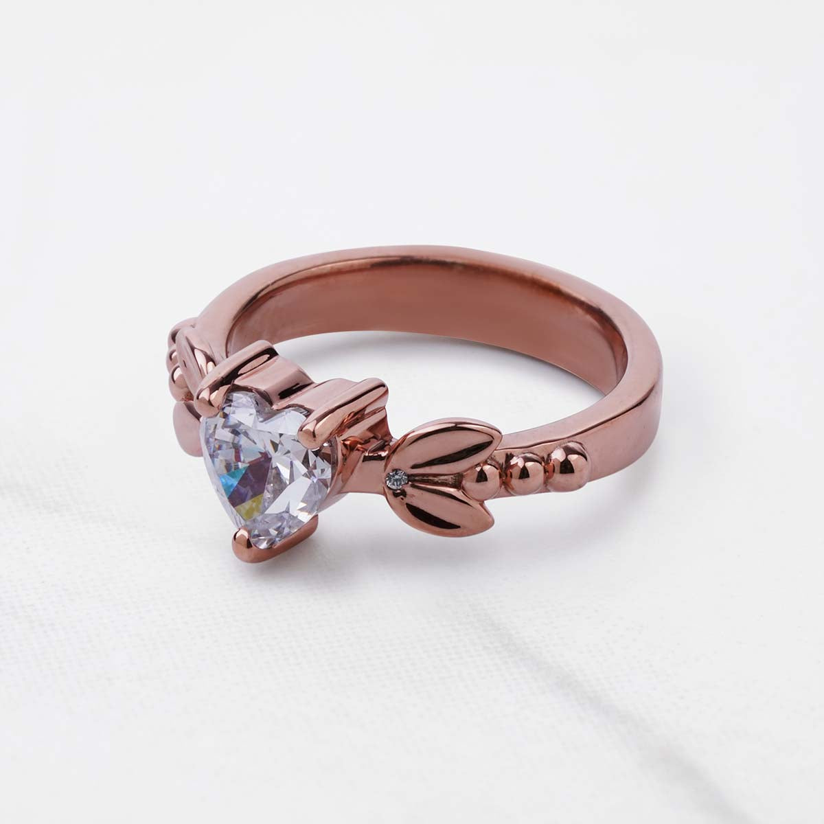 Heart Diamond Promise Ring Art Nouveau Engagement Rings