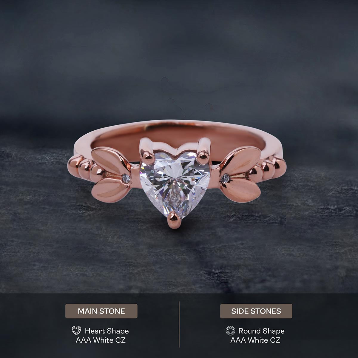 Heart Diamond Promise Ring Art Nouveau Engagement Rings