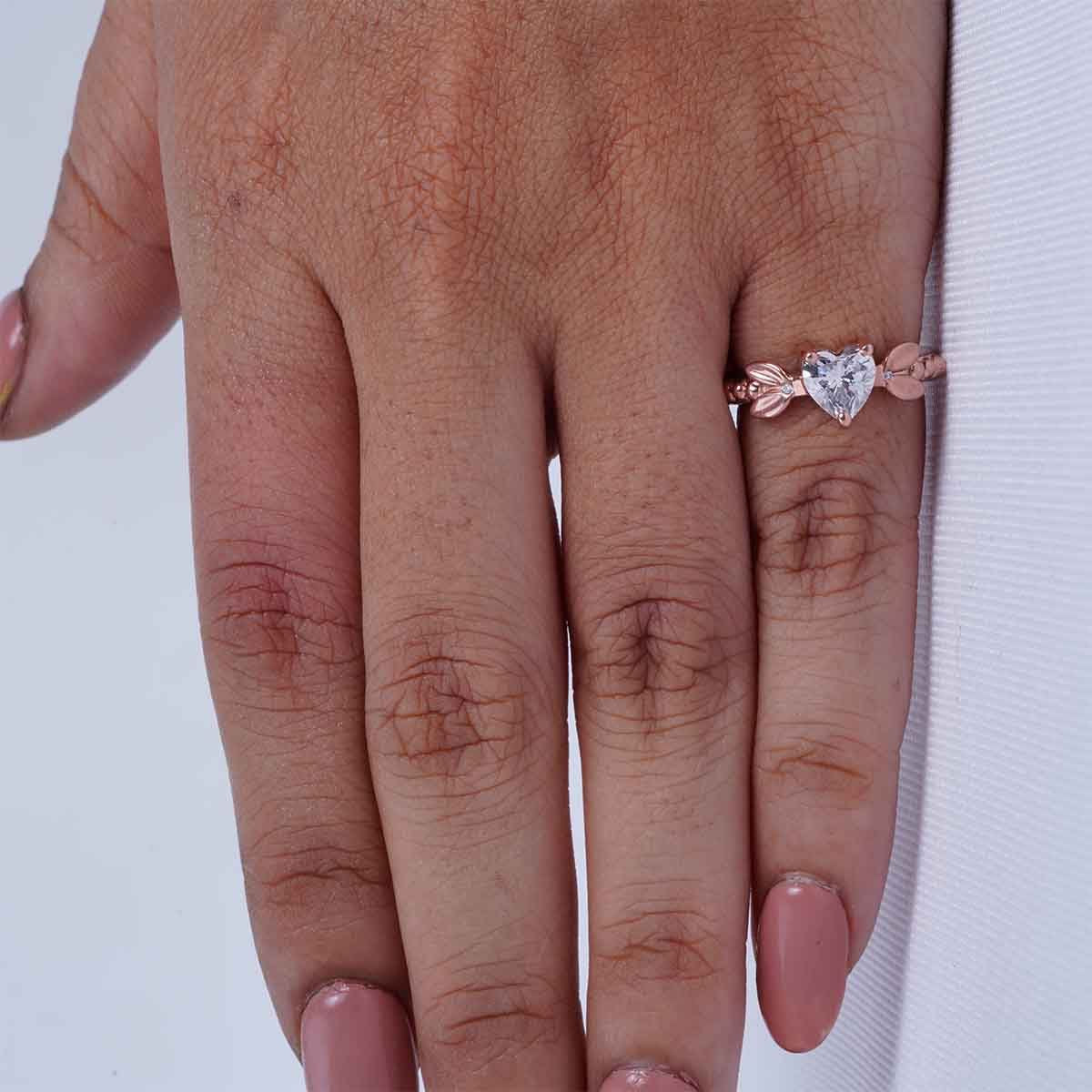 Heart Diamond Promise Ring Art Nouveau Engagement Rings