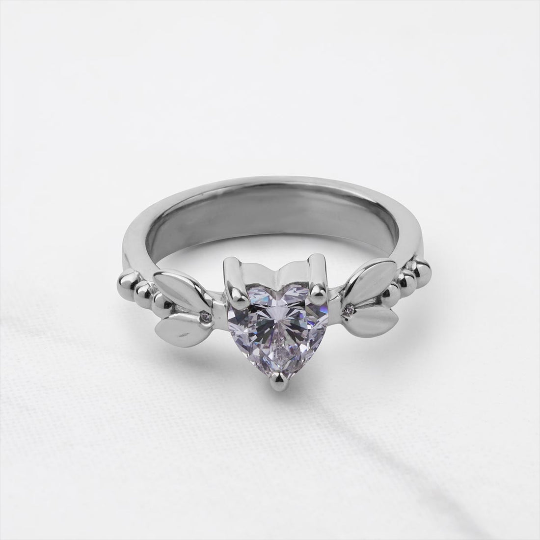 Heart Moissanite Diamond Promise Ring Art Nouveau Engagement Rings
