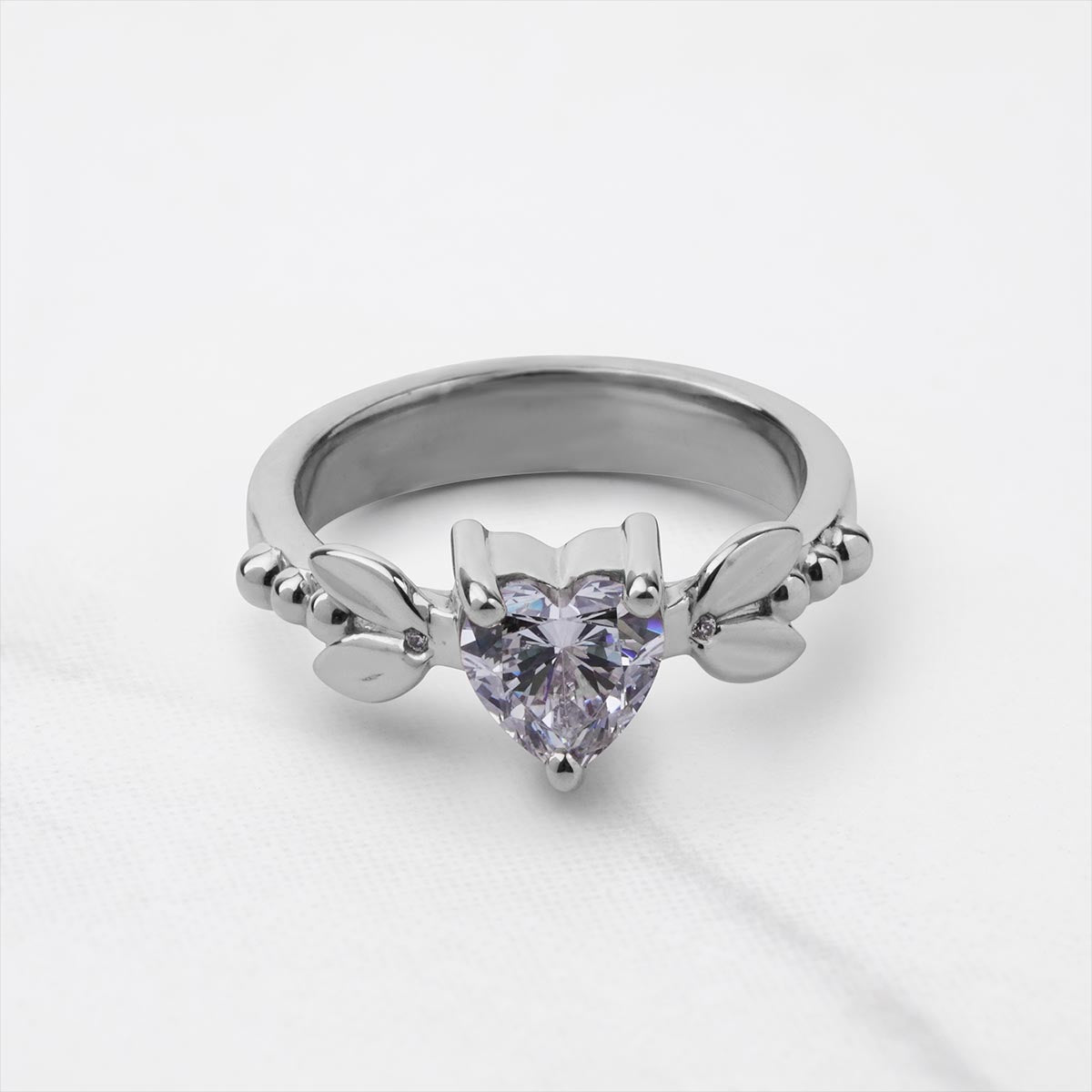 Heart Diamond Promise Ring Art Nouveau Engagement Rings