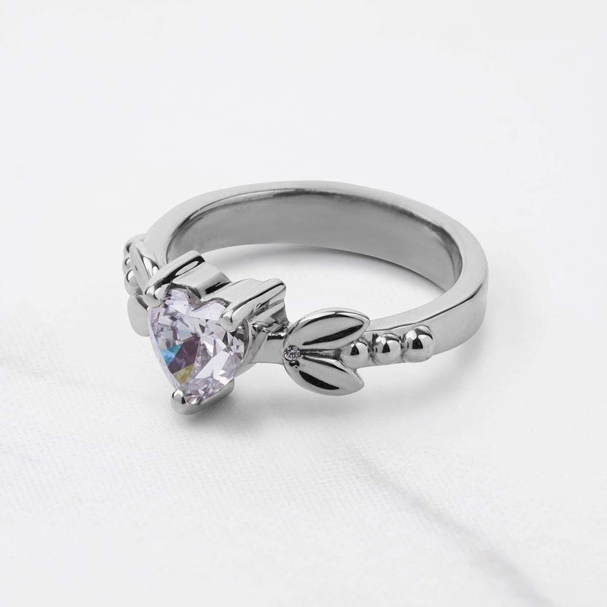 Heart Diamond Promise Ring Art Nouveau Engagement Rings