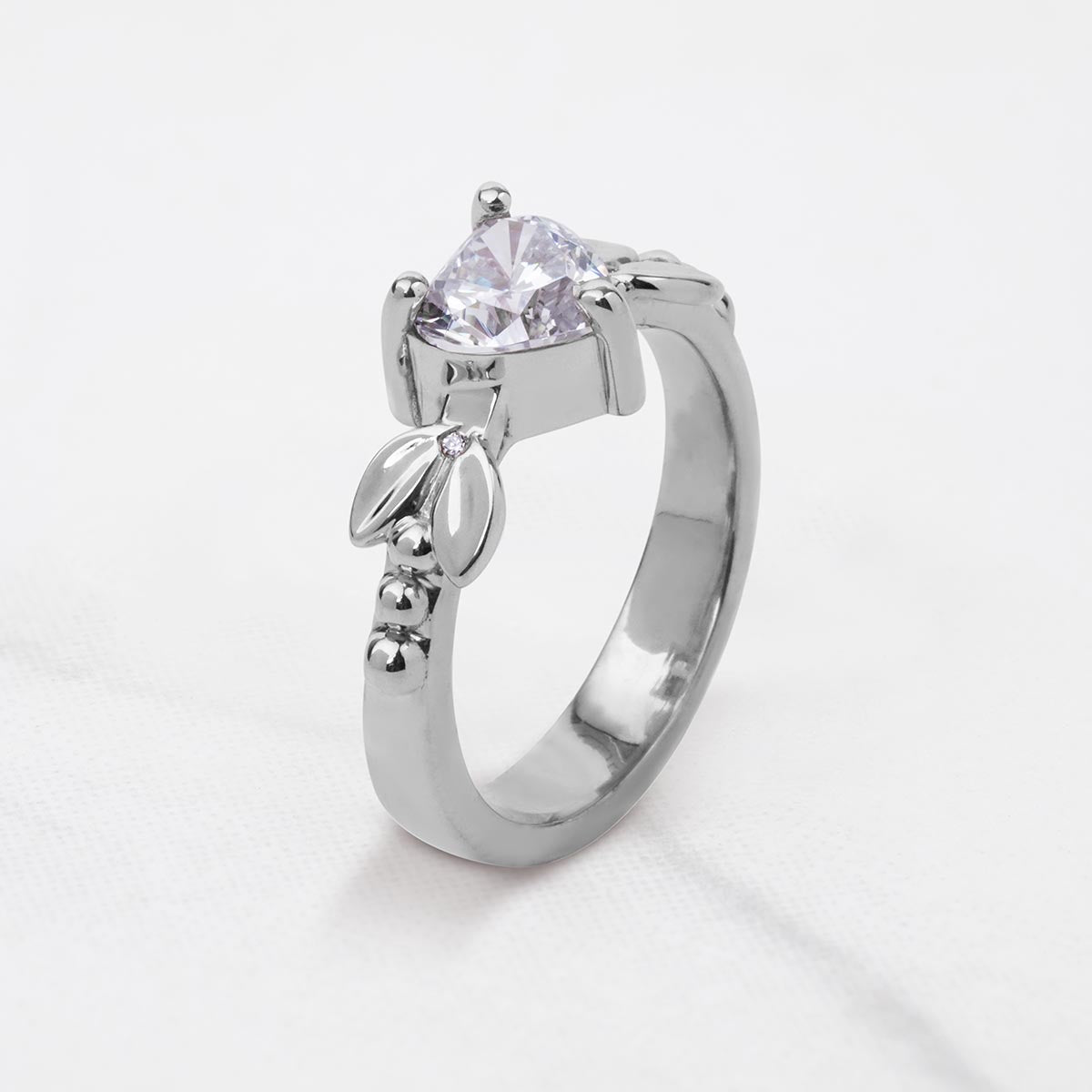 Heart Diamond Promise Ring Art Nouveau Engagement Rings