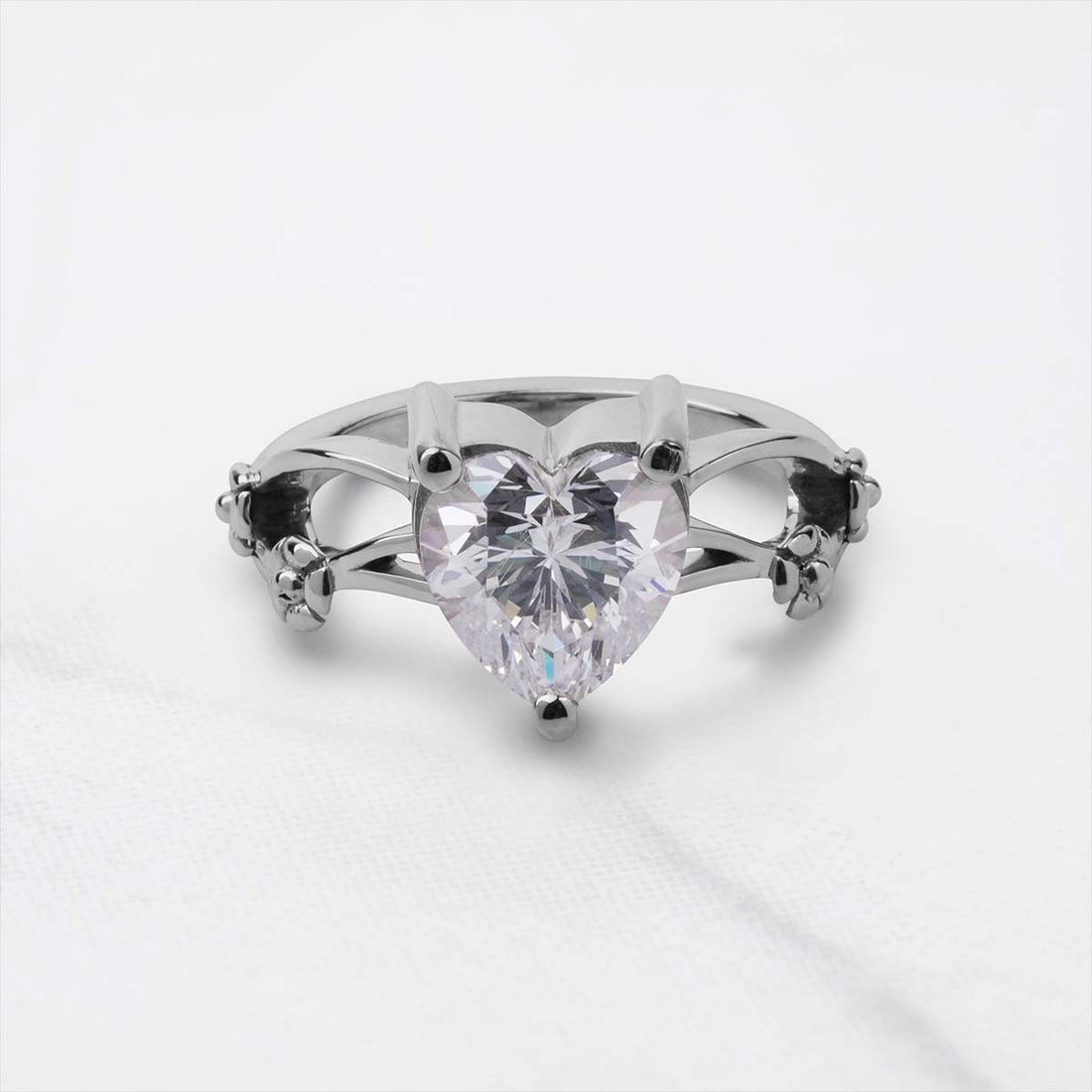 "Love Till Eternity" Solitaire Moissanite Heart Ring Promise Ring