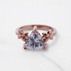 Trillion Cut Moissanite Ring Art Nouveau Engagement Rings