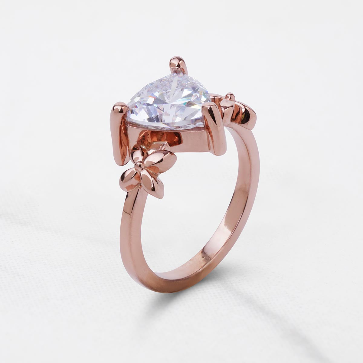 2.50CT Solitaire Trillion Diamond Ring Floral Art Nouveau Jewelry