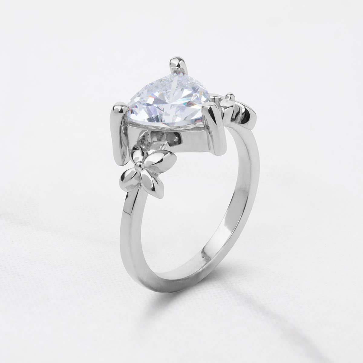 Trillion Cut Moissanite Ring Art Nouveau Engagement Rings Promise Wedding Jewelry Rose Gold Solitaire