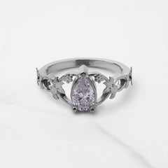 Art Nouveau Engagement Rings Solitaire Pear Cut Diamond Ring