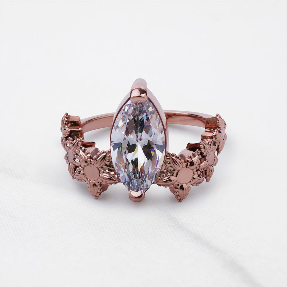 Art Deco Statement Ring Marquise Cut 3CT Solitaire CZ Diamond