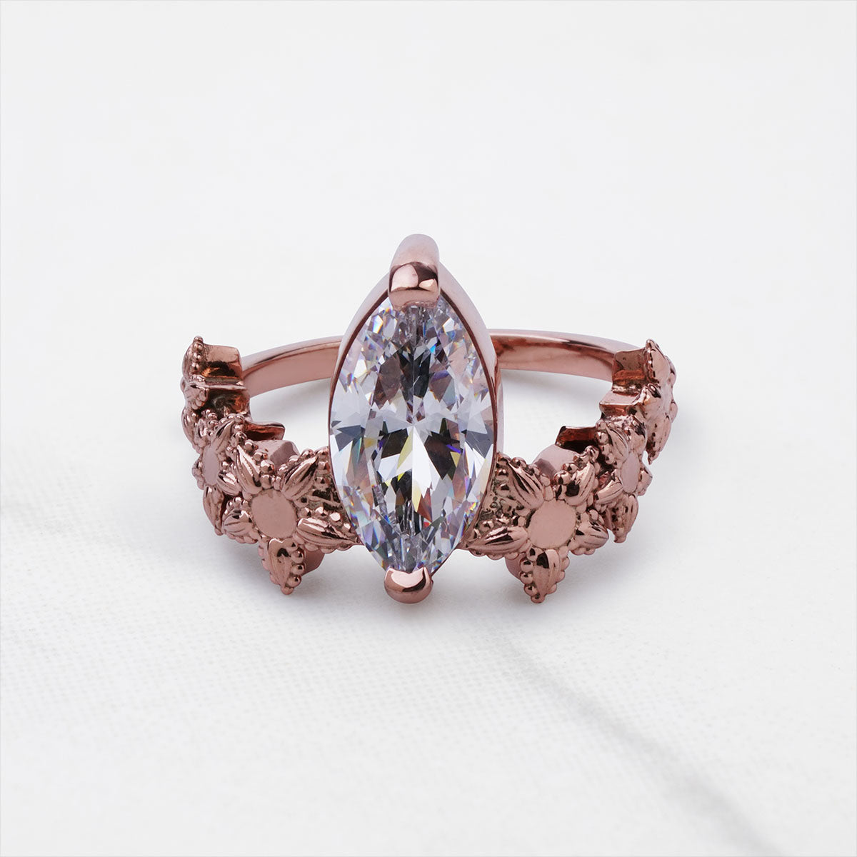 Art Deco Statement Ring Marquise Cut 3CT Solitaire CZ Diamond