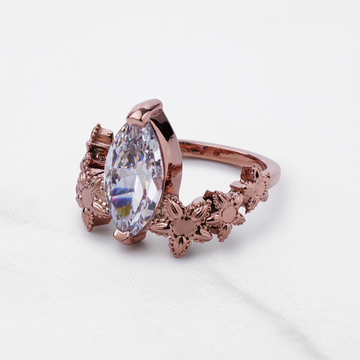 Art Deco Statement Ring Marquise Cut 3CT Solitaire CZ Diamond