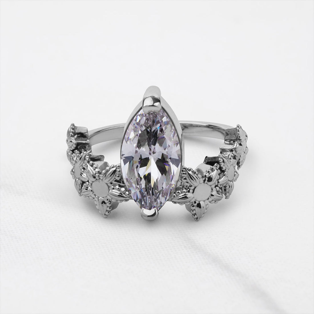Art Deco Statement Ring Marquise Cut 3CT Solitaire CZ Diamond