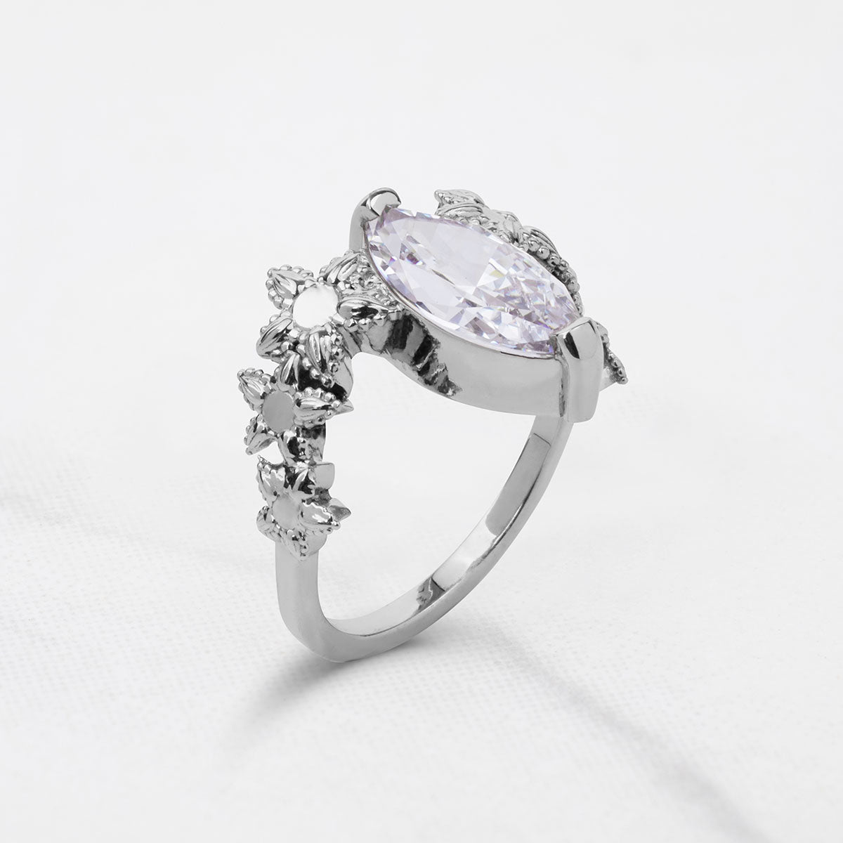 Art Deco Statement Ring Marquise Cut 3CT Solitaire CZ Diamond