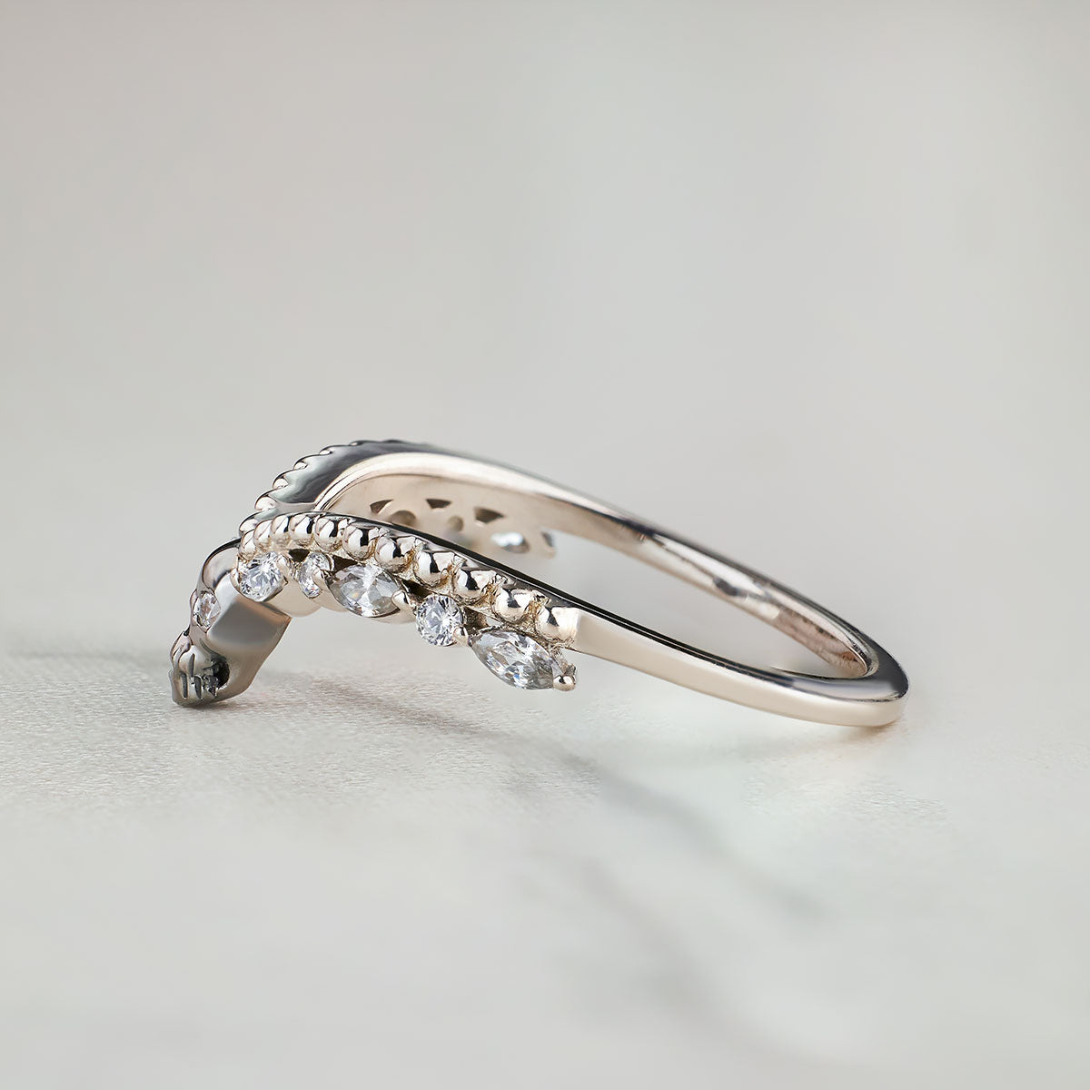 Two Tone Skull Engagement Ring Enhancer