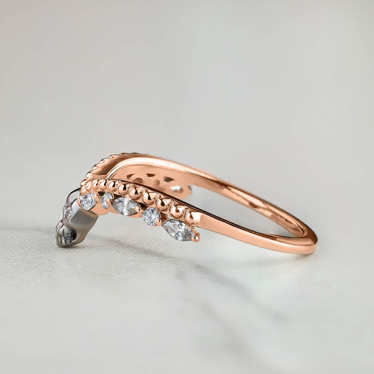 Two Tone Skull Engagement Ring Enhancer
