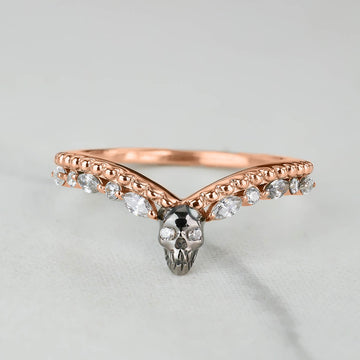 Two Tone Skull Engagement Ring Enhancer