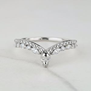 Moissanite Skull Enhancer Ring Engagement Wedding Band for Women Rose Gold