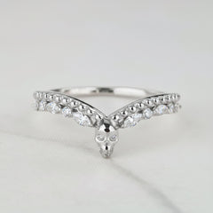 Moissanite Skull Enhancer Ring Engagement Wedding Band for Women Rose Gold