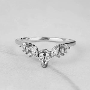 Wedding Engagement Enhancer Ring for Women Skull Moissanite 925 Sterling Silver