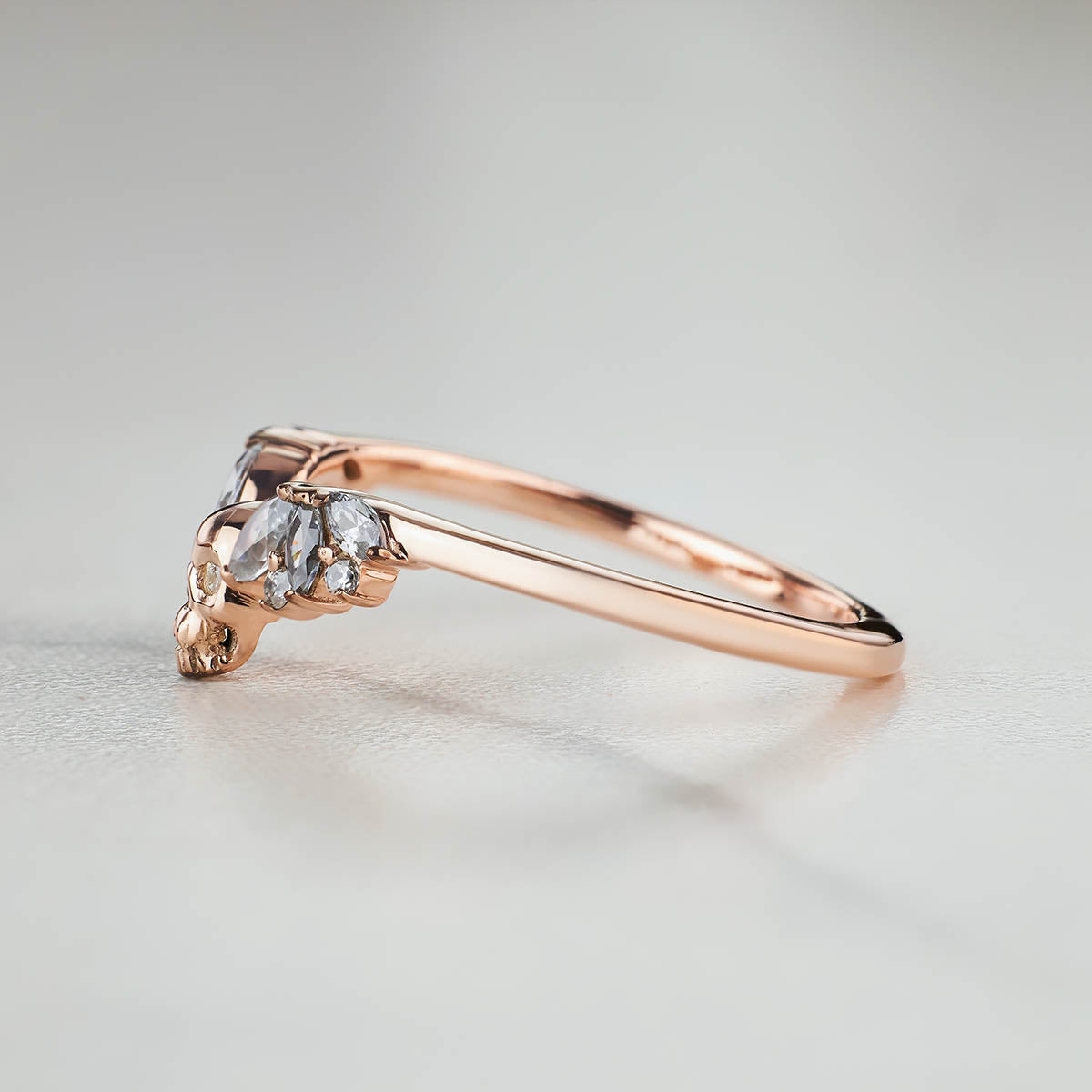 Wedding Engagement Enhancer Ring for Women Skull Moissanite 925 Sterling Silver