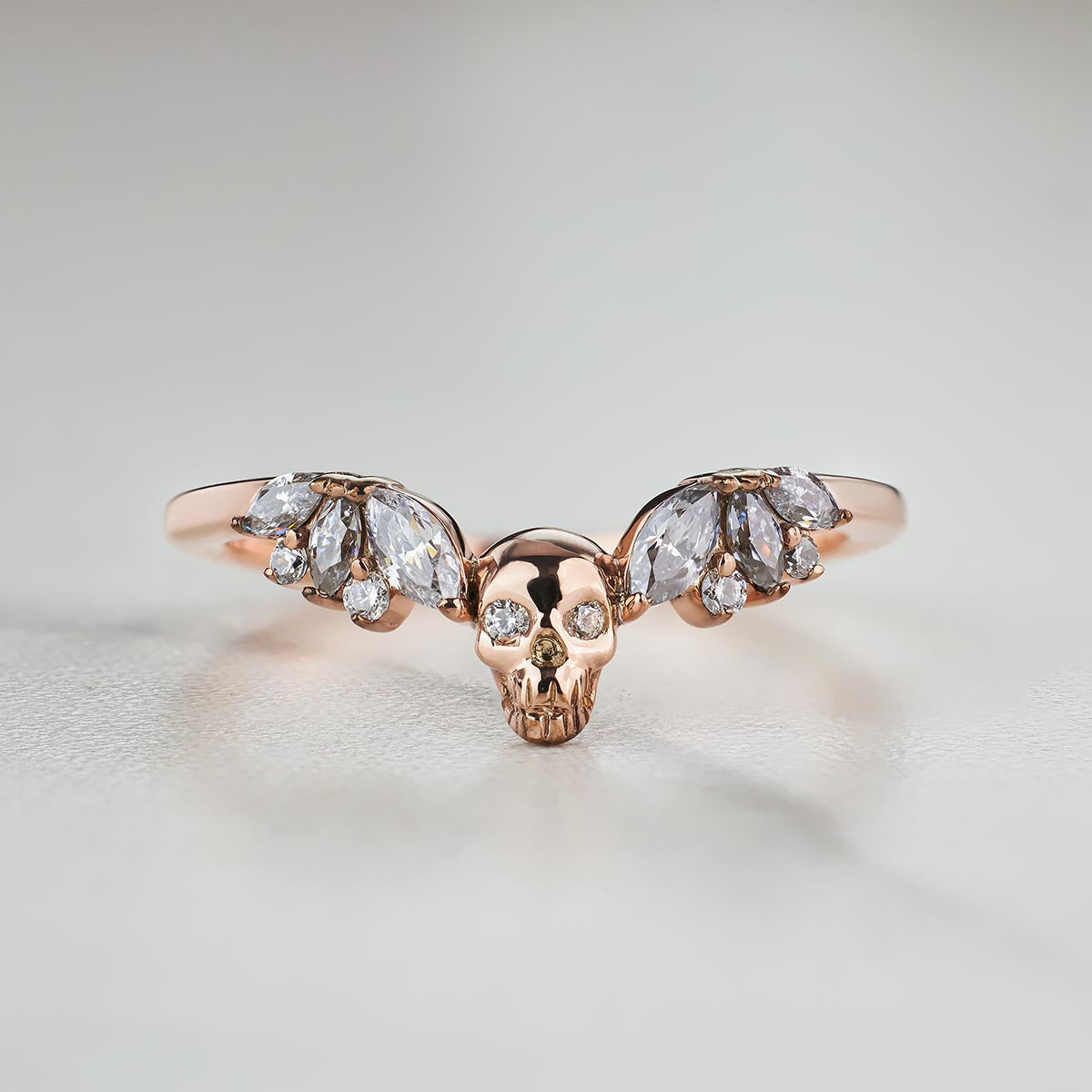 Wedding Engagement Enhancer Ring for Women Skull Moissanite 925 Sterling Silver