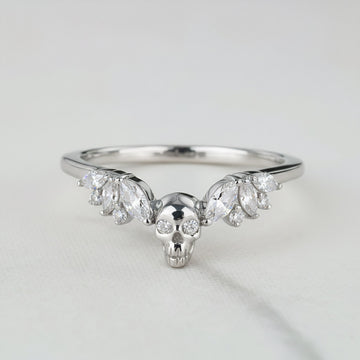 Wedding Engagement Enhancer Ring for Women Skull Moissanite 925 Sterling Silver