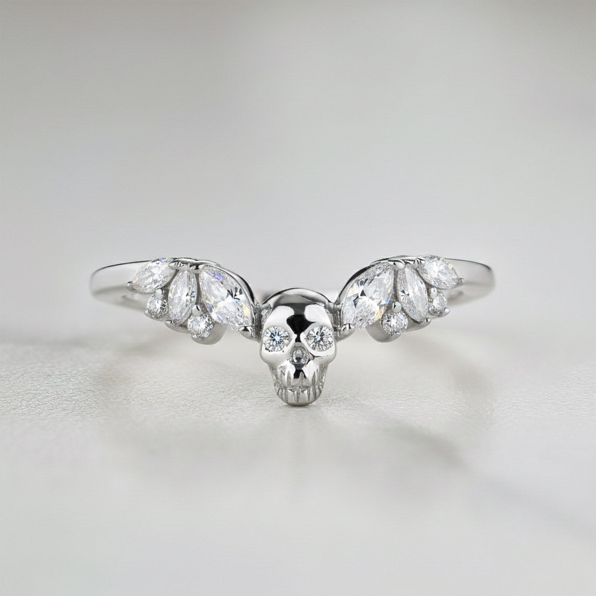 Wedding Engagement Enhancer Ring for Women Skull Moissanite 925 Sterling Silver