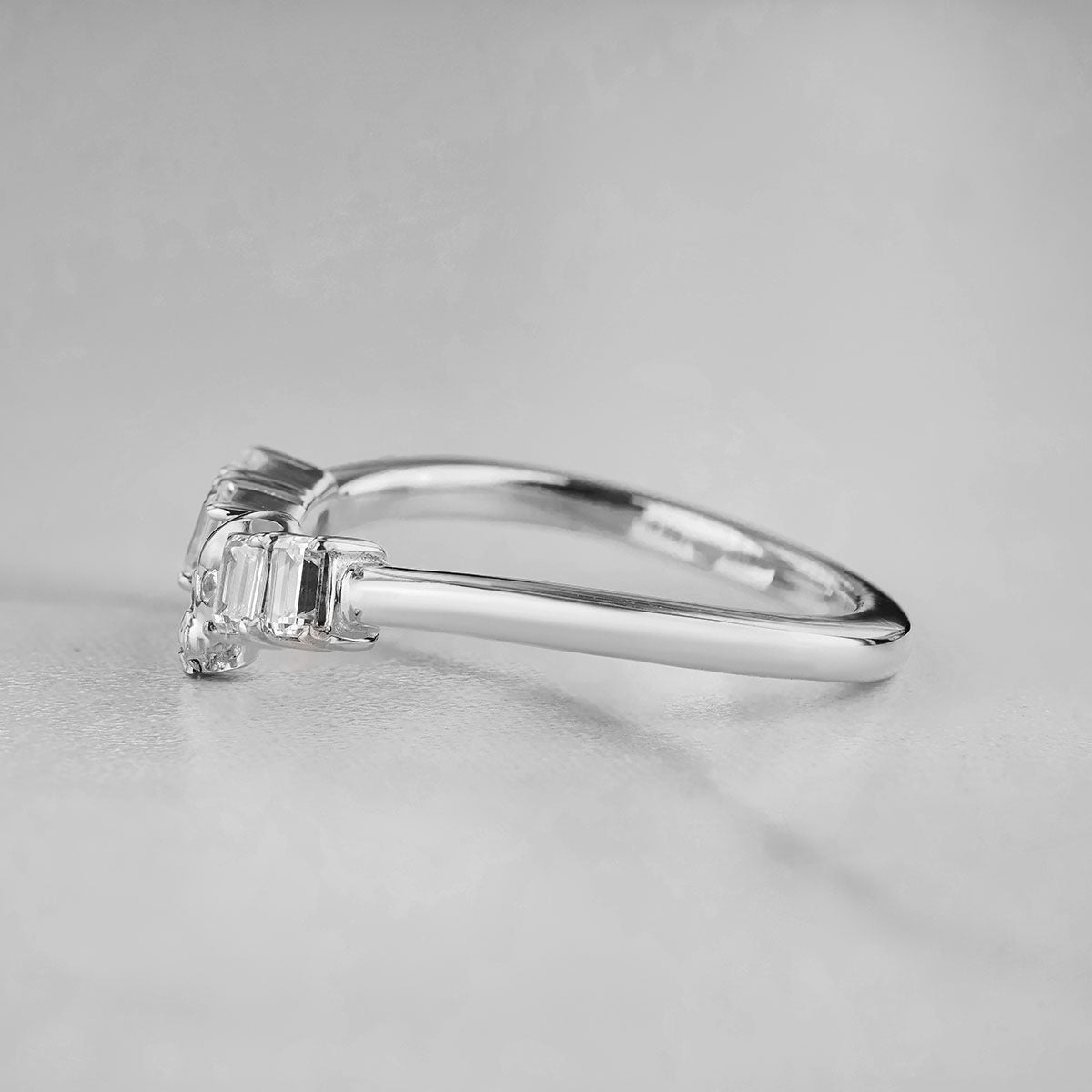 Moissanite Skull Ring Enhancer Wedding Band Gothic Jewelry Sterling Silver