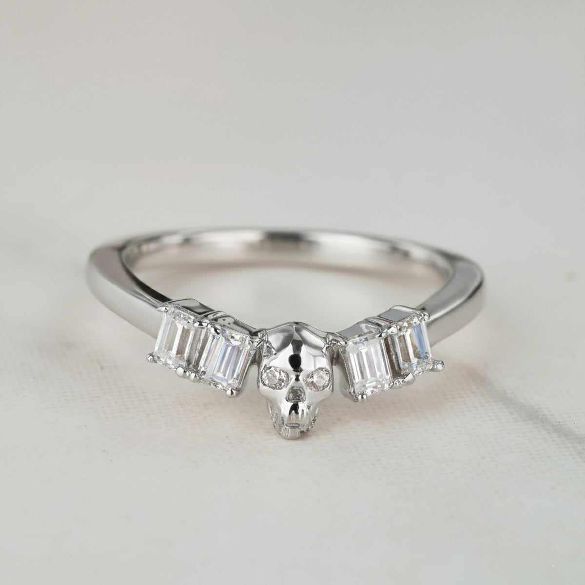  925 Sterling Silver Skull Engagement Ring Enhancer for Women Wedding Anniversary Band Gift for Her