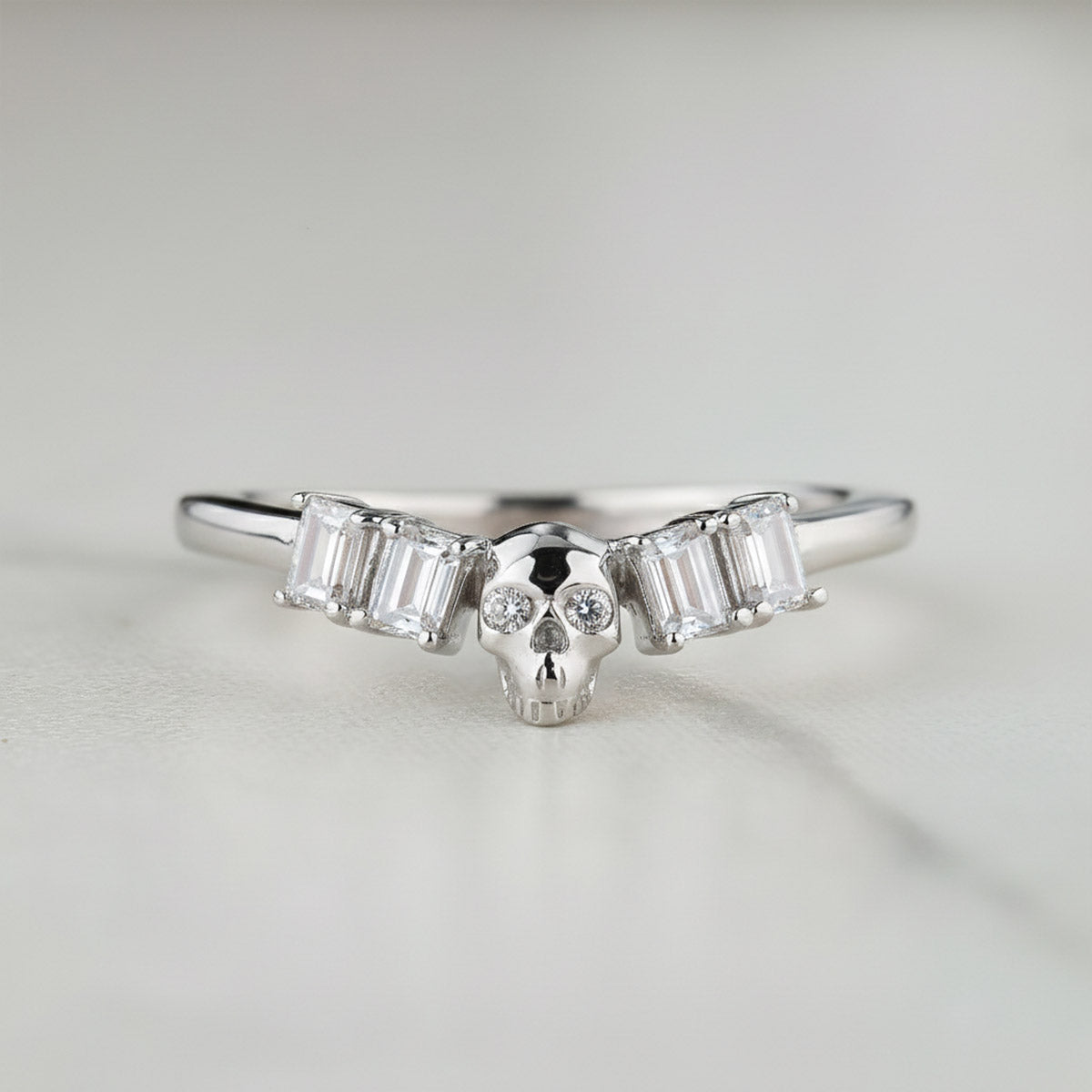  925 Sterling Silver Skull Engagement Ring Enhancer for Women Wedding Anniversary Band Gift for Her