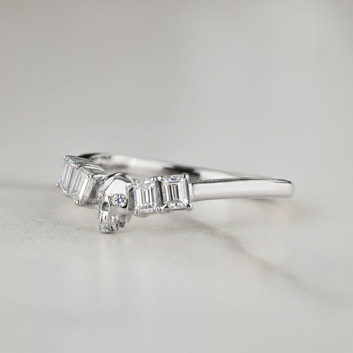  925 Sterling Silver Skull Engagement Ring Enhancer for Women Wedding Anniversary Band Gift for Her