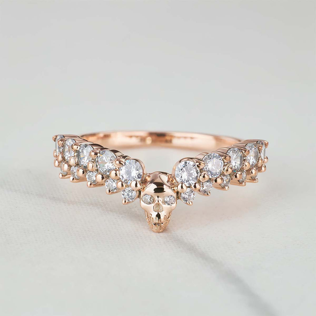AAA CZ Skull Engagement Ring Enhancer