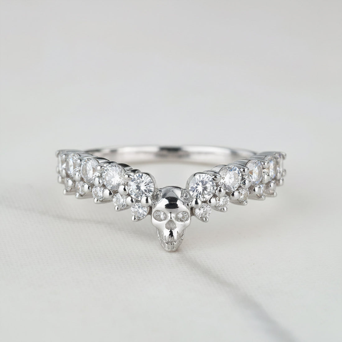 AAA CZ Skull Engagement Ring Enhancer