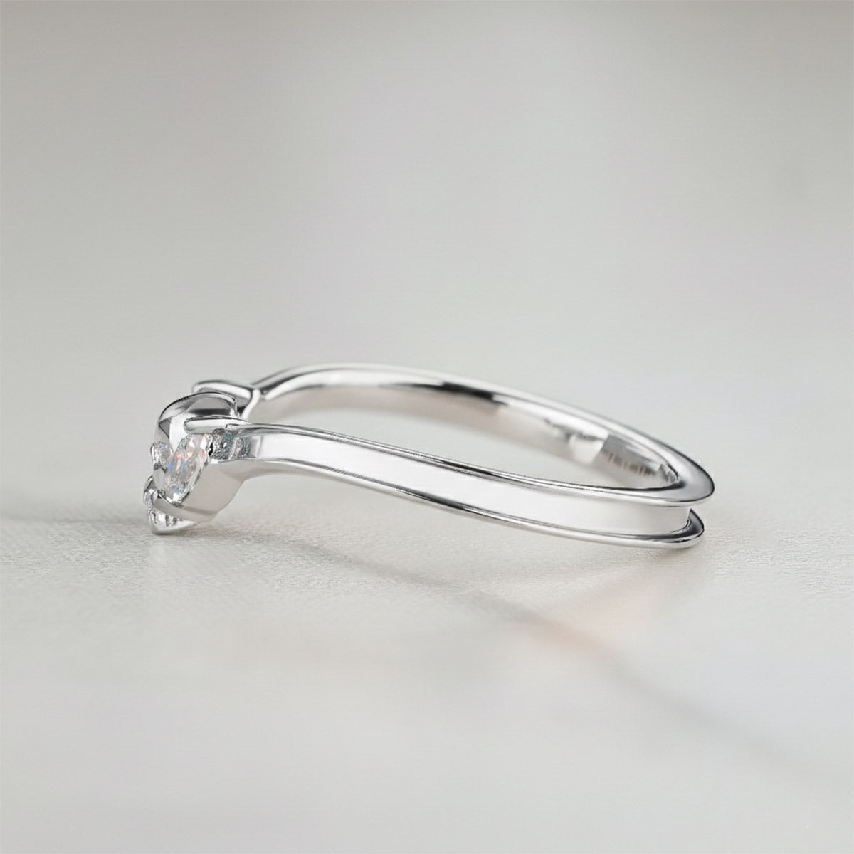 AAA CZ Skull Ring Enhancer for Engagement Curved Wedding Band Women's