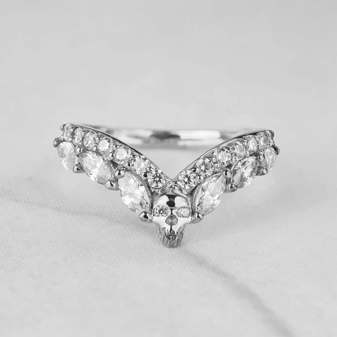 AAA Cubic Zirconia Skull Ring Enhancer