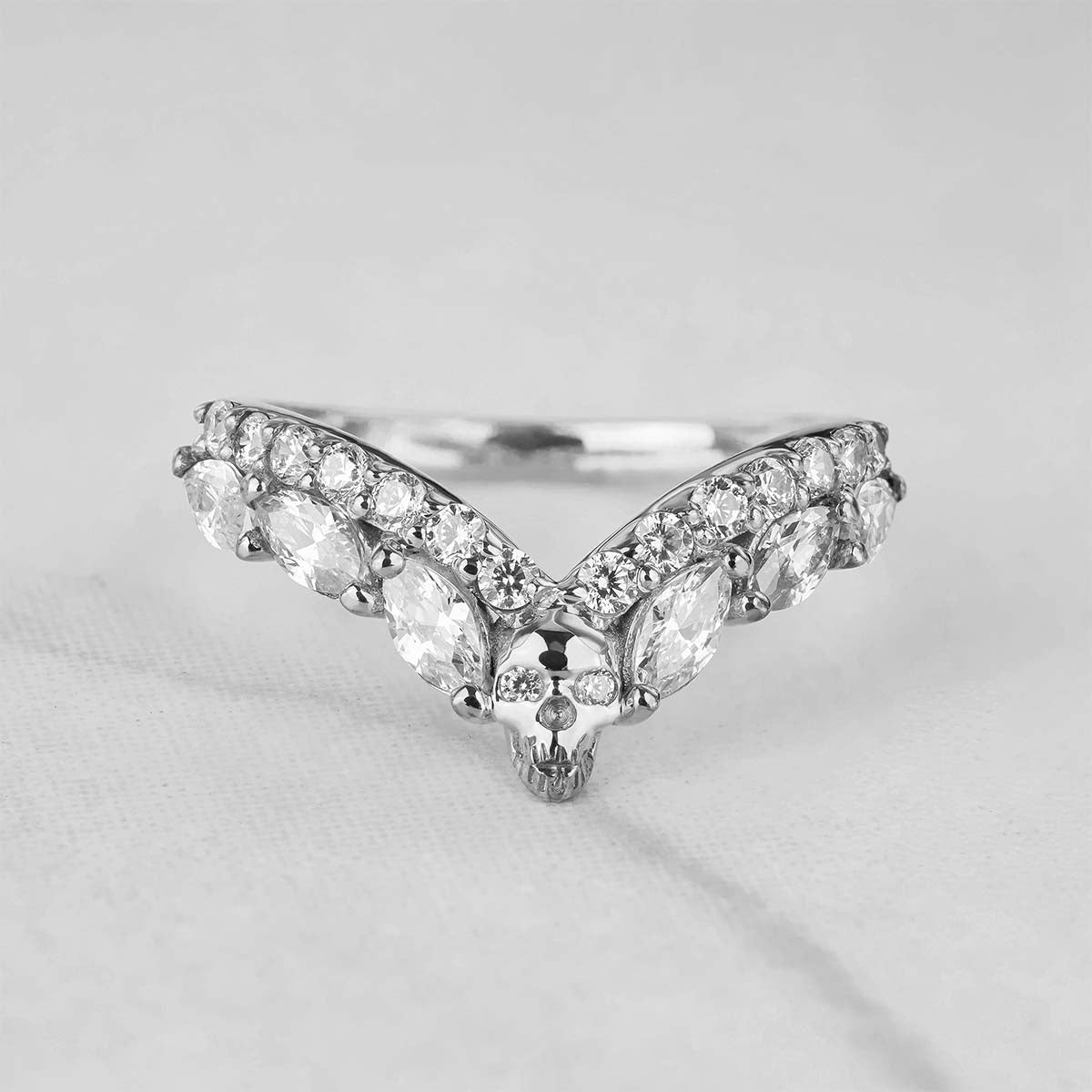 AAA Cubic Zirconia Skull Ring Enhancer