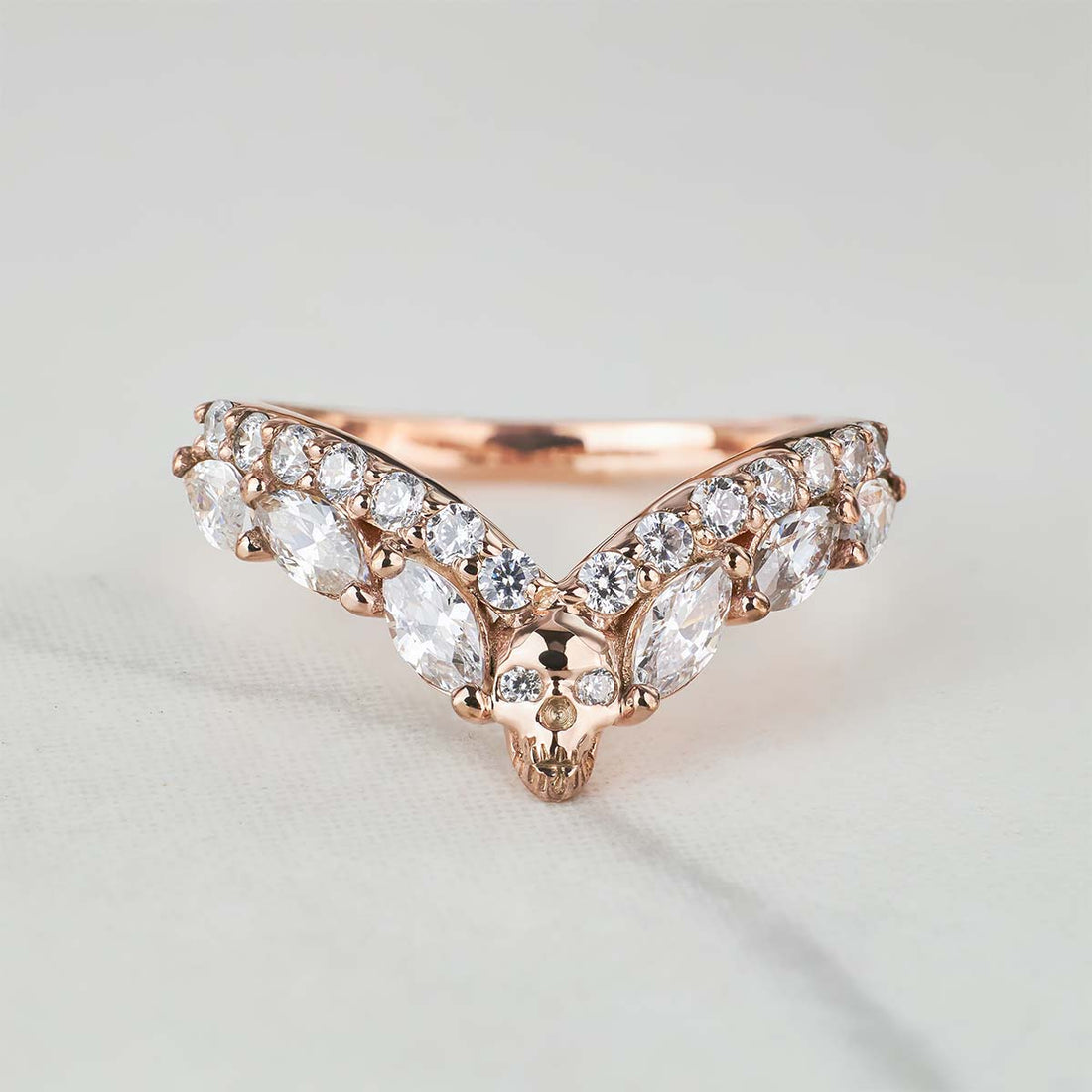 AAA Cubic Zirconia Skull Ring Enhancer