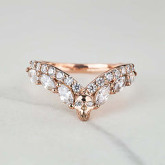 AAA Cubic Zirconia Skull Ring Enhancer Curved Engagement Wedding Band Women