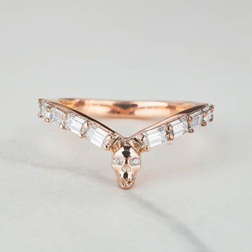 Skull Ring Enhancer for Engagement Moissanite Skull Enhancer Wedding Band