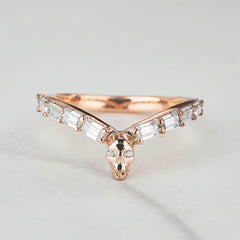Skull Ring Enhancer for Engagement Curved Wedding Band Women