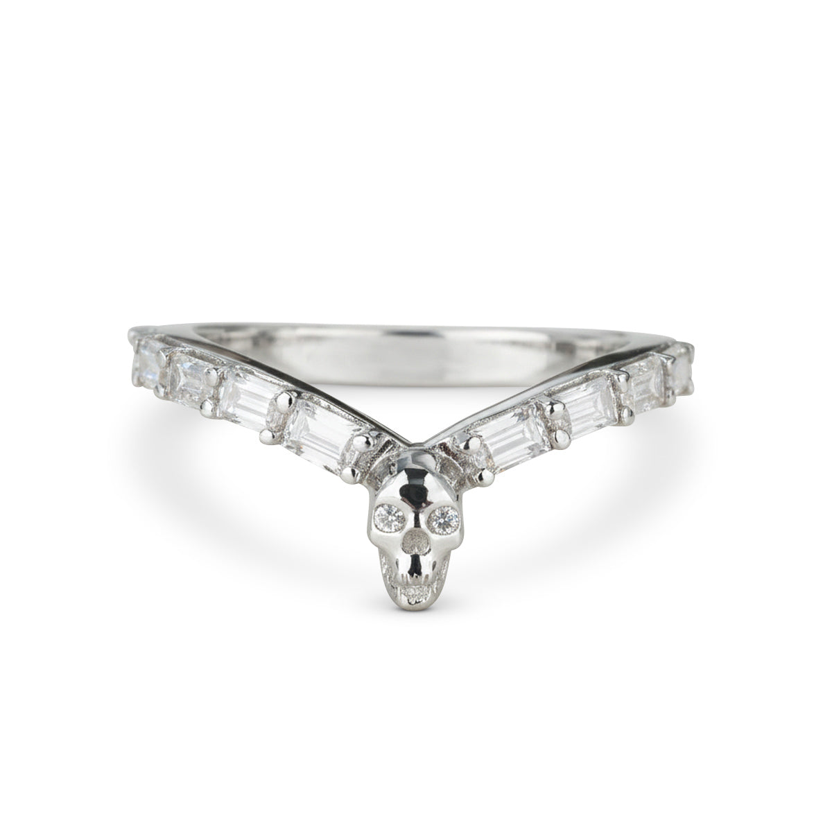 Skull Ring Enhancer for Engagement Curved Wedding Band Women