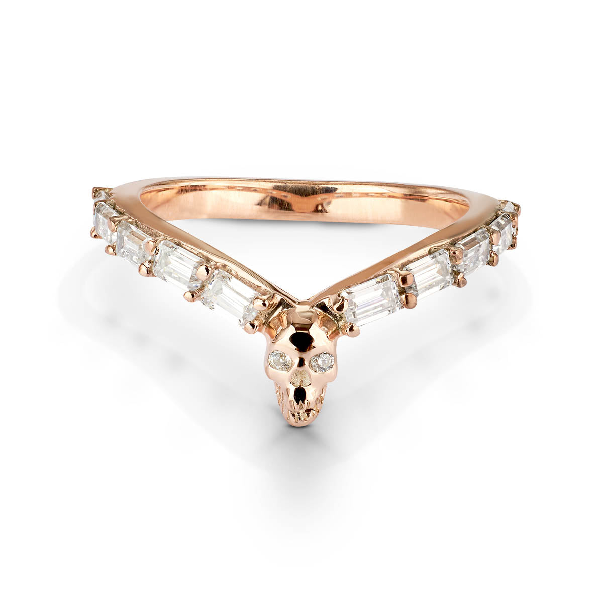 Skull Ring Enhancer for Engagement Curved Wedding Band Women