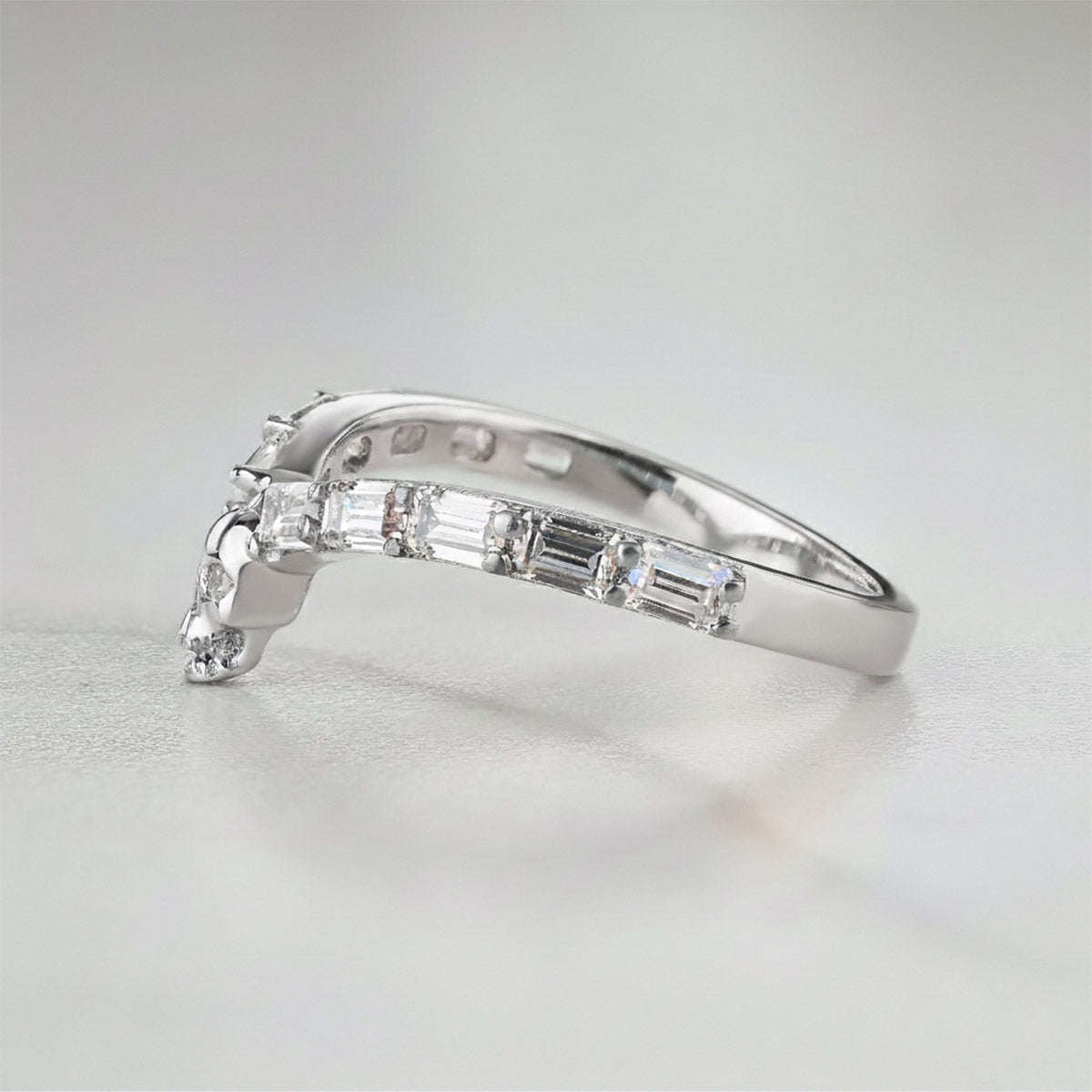 Skull Ring Enhancer for Engagement Curved Wedding Band Women