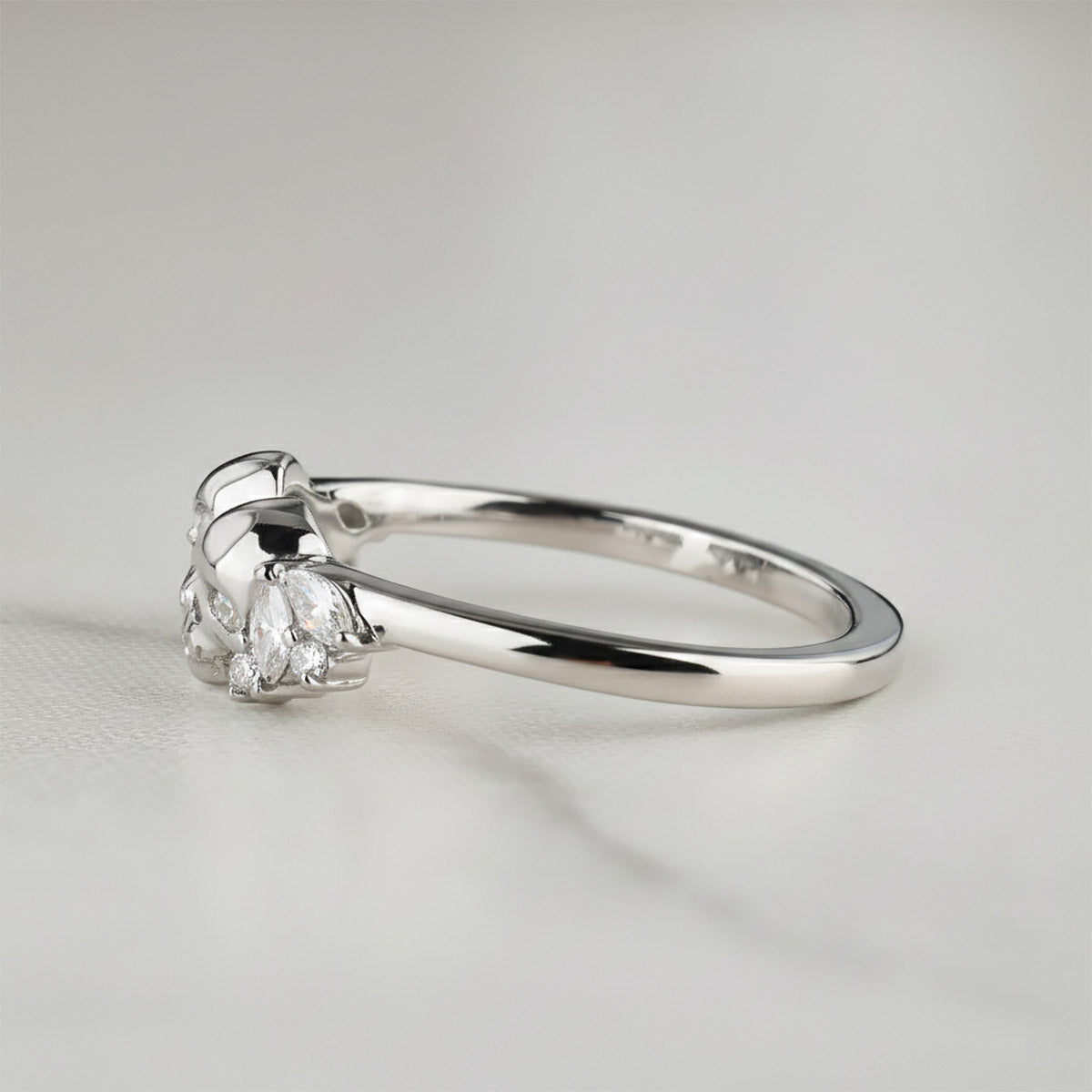 Moissanite Open Skull Ring Enhancer Engagement Wedding Rings Women Rose Gold