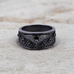 Viking Raven Ring for Women Gothic Wedding Band Gun Metal
