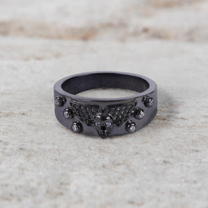 Winged Skull Engagement Ring Death Angel Ring for Women