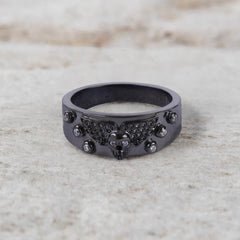 Winged Skull Engagement Ring Death Angel Ring for Women